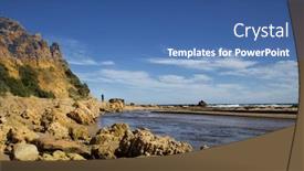  Presentation with australia - Slides enhanced with yellow-sand-rock-and-beach background and a ocean colored foreground