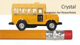  Presentation with school bus - Presentation design consisting of simple themes - yellow school bus background and a  colored foreground