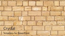  Presentation with brick wall texture - Presentation design featuring yellow seamless brick wall texture background and a coral colored foreground