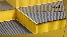  Presentation with roof - Audience pleasing theme consisting of yellow siding wall and roof backdrop and a gold colored foreground