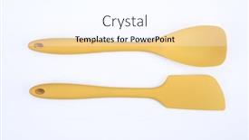  Presentation with yellow - PPT theme having yellow-silicone-spatulas-in-yellow background and a white colored foreground