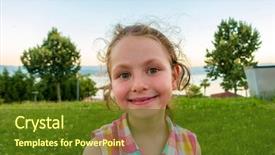  Presentation with save girl child - Colorful presentation design enhanced with yellow smiley - cute girl child portrait backdrop and a tawny brown colored foreground