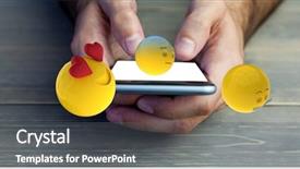  Presentation with digital image - Presentation theme with yellow smiley - digital composite of cropped image background and a gray colored foreground