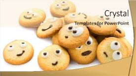  Presentation with cookies - Cool new presentation theme with yellow smiley - funny cookies backdrop and a blonde colored foreground