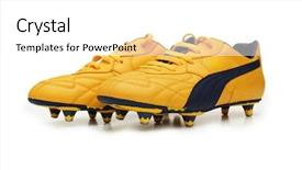  Presentation with abstract yellow gold and white - Beautiful theme featuring football shoes - yellow soccer boots isolated backdrop and a white colored foreground