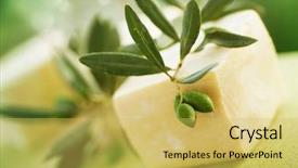 Presentation with hand soap - Beautiful slides featuring hand made - natural handmade soap and olives backdrop and a yellow colored foreground
