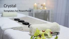  Presentation with relaxation - Theme consisting of yellow spa massage - place for relaxation in modern background and a light gray colored foreground