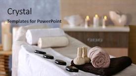  Presentation with relaxation - Presentation consisting of yellow spa massage - place for relaxation in modern background and a light gray colored foreground