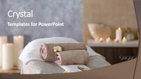  Presentation with relaxation - Slides with yellow spa massage - place for relaxation in modern background and a gray colored foreground