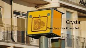  Presentation with road yellow - Audience pleasing presentation design consisting of yellow speed control camera backdrop and a gold colored foreground