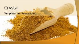  Presentation with curry - Slides featuring yellow spices - curry mix background and a yellow colored foreground