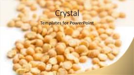  Presentation with peas - Theme enhanced with yellow split peas isolated on white background background and a lemonade colored foreground