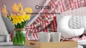  Presentation with easter bunny yellow spring flower - Theme having springs live - yellow spring flowers in living background and a yellow colored foreground