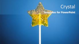  Presentation with blue yellow - Slide set consisting of yellow-star-candy-blue-background background and a teal colored foreground