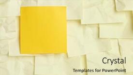  Presentation with note - Cool new PPT theme with yellow-sticky-note-background backdrop and a soft green colored foreground