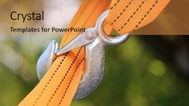  Presentation with structual steel - Theme with yellow strap and steel hook background and a gold colored foreground