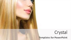  Presentation with blue professional - Colorful presentation theme enhanced with yellow streaks - beautiful blond girl isolated backdrop and a white colored foreground