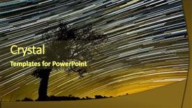  Presentation with tree silhouette - Beautiful slides featuring yellow streaks - beautiful sky at night backdrop and a tawny brown colored foreground