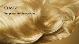 Presentation with long hair - Slides having yellow streaks - hair background and a yellow colored foreground