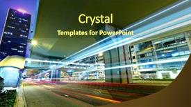  Presentation with traffic light - PPT theme having yellow streaks - night traffic light trail background and a tawny brown colored foreground