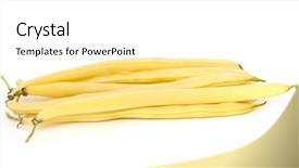  Presentation with french beans - PPT theme having yellow string beans isolated background and a white colored foreground