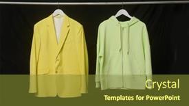  Presentation with yellow green - Presentation theme having yellow-suit-jacket-with-green background and a tawny brown colored foreground