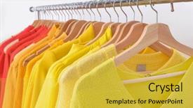  Presentation with clothing - Theme featuring yellow sundress sports warm jacket background and a yellow colored foreground