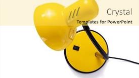  Presentation with flower office desk table - Colorful slide set enhanced with yellow-table-desk-lamp-isolated backdrop and a yellow colored foreground