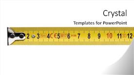  Presentation with tape measure - Slide set featuring yellow tape measure tool isolated background and a white colored foreground