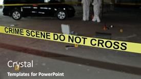  Presentation with crime scene tape - Slide set featuring yellow-tape-surrounding-crime-scene background and a dark gray colored foreground