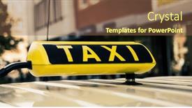  Presentation with taxi - Presentation theme consisting of yellow-taxi-sign-in-old background and a tawny brown colored foreground
