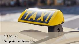  Presentation with taxi - Theme enhanced with yellow-taxi-sign background and a mint green colored foreground
