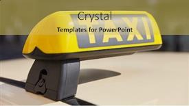  Presentation with taxi - PPT layouts having yellow-taxi-symbol-on-roof background and a yellow colored foreground