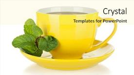  Presentation with mint - Amazing presentation theme having yellow tea cup with mint backdrop and a blonde colored foreground