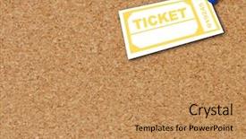  Presentation with raffle ticket - Beautiful presentation design featuring yellow ticket thumb tacked backdrop and a coral colored foreground