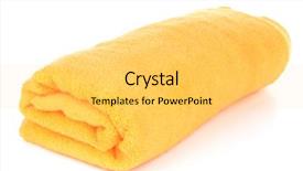  Presentation with yellow - Amazing presentation theme having yellow towel isolated on white backdrop and a light gray colored foreground