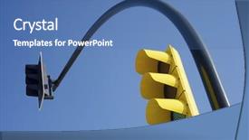  Presentation with traffic light - Audience pleasing PPT layouts consisting of yellow traffic light and clear backdrop and a teal colored foreground