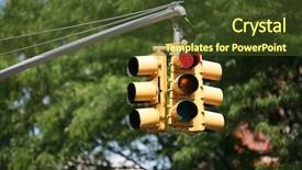  Presentation with stop light - Audience pleasing presentation theme consisting of yellow traffic light backdrop and a tawny brown colored foreground
