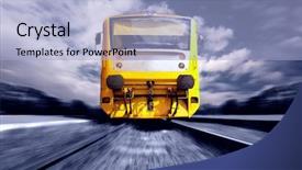  Presentation with speed - Audience pleasing slides consisting of yellow train on speed outdoor backdrop and a light blue colored foreground