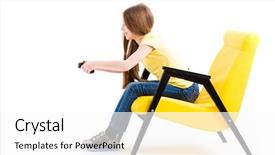  Presentation with teen girl tech - Slide deck featuring yellow tshirt playing with joystick background and a white colored foreground