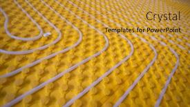  Presentation with construction site construction - Colorful presentation theme enhanced with yellow-underfloor-heating-installation backdrop and a gold colored foreground