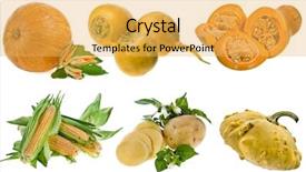  Presentation with vegetables - Presentation design featuring yellow-vegetables-collection-isolated background and a yellow colored foreground