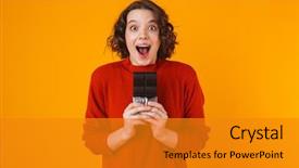 Presentation with chocolate - PPT theme consisting of yellow wall background holding chocolate background and a gold colored foreground