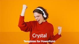  Presentation with teal and yellow music - Presentation design enhanced with yellow wall background listening music background and a crimson colored foreground