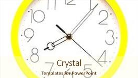 Presentation with clock - PPT theme with yellow wall clock on white background and a cream colored foreground