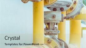  Presentation with gas pipeline - Theme having yellow water gas pipe background and a coral colored foreground