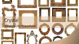  Presentation with metal frames frame and steel - Beautiful theme featuring yellow white - collection of frames for pictures backdrop and a coral colored foreground