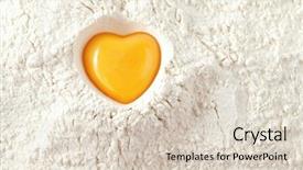  Presentation with love frame - Audience pleasing PPT theme consisting of yellow white - love to bake it egg backdrop and a lemonade colored foreground