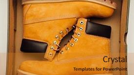  Presentation with winter - Amazing theme having yellow winter boots in the box backdrop and a gold colored foreground