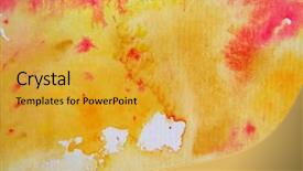  Presentation with watercolor red - PPT theme featuring yellow with red watercolor 2 background and a gold colored foreground